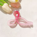 【Shop the Latest Trends】 13cm Fashion Hair Claw Clip Solid Color Hollow Streamer Plastic Hair Claw Clip Hairpin Accessories For Women Girls Bayline. 