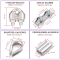 30 Turnbuckle M5 Wire Tensioner Set With Turnbuckle Wire Rope Clamp Thimbles Press Clamp For Tightening. 