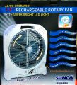Sunca sf-399A , 14-Inch Rechargeable Box Fan With Bright Led Lights And Double Battery For Comfort During Hot Days. 