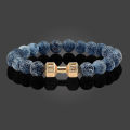 Black Weathered Wristband Adjustable Barcelets For Women Men Beads Bracelet Dumbbell Mens Fashion Yoga Jewelry Original Bangles.