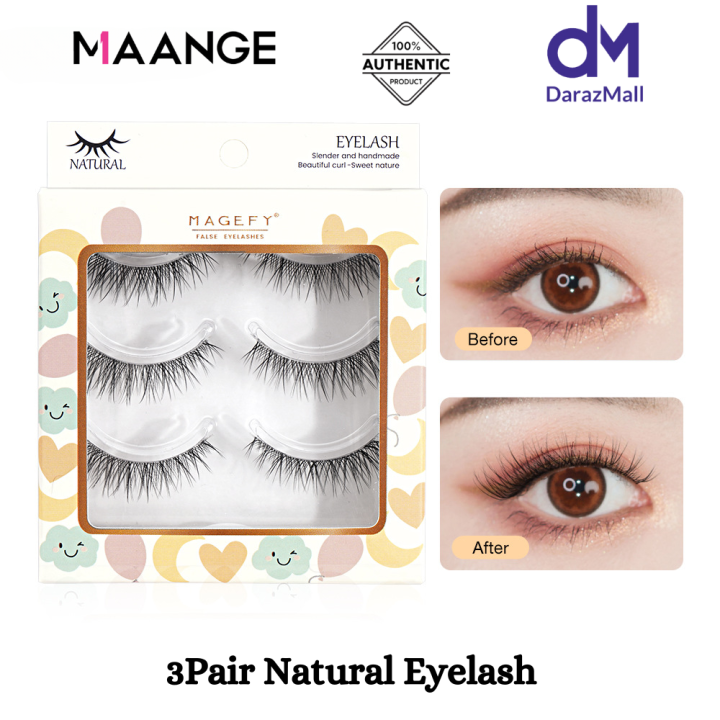 MAANGE 3Pair Mink Hair 3D Eyelashes