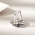 Luxury Romantic Angel Demon Couple Rings for Women Men Fashion Zircon Wings Design Adjustable Engagement Wedding Ring Jewelry. 
