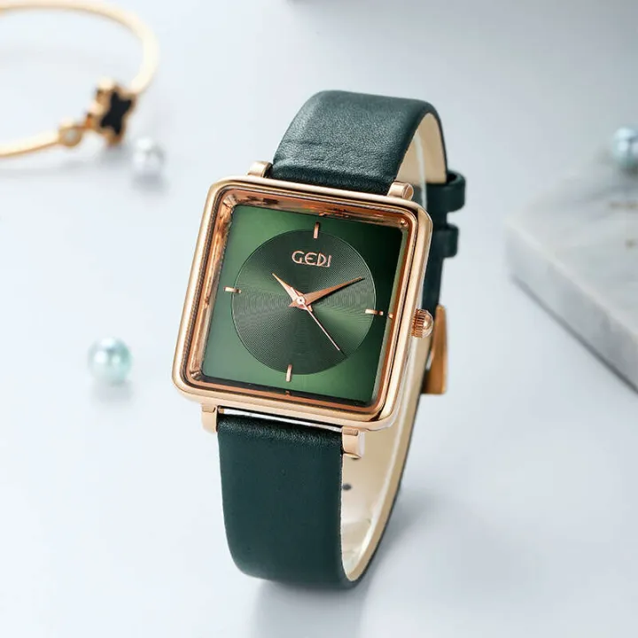 GEDI%20New%20Hot%20Selling%20Square%20Korean%20Style%20Trendy%20Student%20Fashion%20Waterproof%20Belt%20Casual%20Women's%20Watch%20-%20Image%202