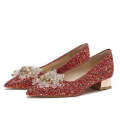 3119-10 Chinese Bridal Women's Show He Master Wedding Dress Bridesmaid Luxury Crystal High Heel Shoes Annual Conference.