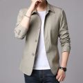 Spring Autumn Male Casual Fashion Solid Color Jacket Hombre Long Sleeve Slim All-match Buttons Tops Men Cardigan Coat Outwear.