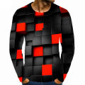 3D Digital Printed T-shirt Men Personality Visual Graffiti Pullover Long Sleeve T Shirts Super Cool Tops Tees Washed Graphic Tee.