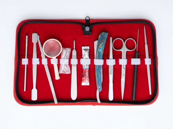 Biology Student Dissection Kit, 12 Professional Instruments for Class 11 & 12 Biology Practicals (BAG TYPE)