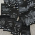 50PCS In stock Black Satin Care Label Washing Labels Cotton/Silk/Cashmere/Wool/Linen/Polyester/Chiffon Print Cloth Labels Amour zii.