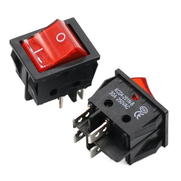 Red 4 pin ON/OFF Rocker Switch for machine 1pis | Daraz.com.bd