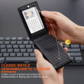 Carbon fiber soft men's anti infringement high-end feel wallet leather.