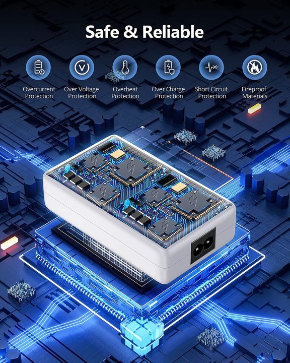 USB%20Charging%20Station,%208-Ports%2060W/12A%20Multi%20Port%20USB%20C%20Hub%20Charger%20with%20LCD%20Display%20for%20Cellphone%20Tablet%20Multiple%20Devices,%20-%20Image%206