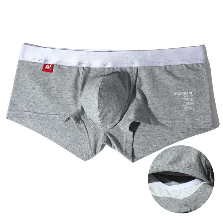【Best-Selling】 Open Front Underwear Men Cotton Men's Boxer Shorts Breathable Pouch Bulge Underpants Male