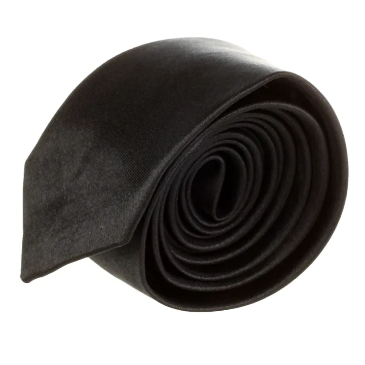 Unisex%20Casual%20Necktie%20Skinny%20Slim%20Narrow%20Neck%20Tie%20-%20Black%20-%20Image%205