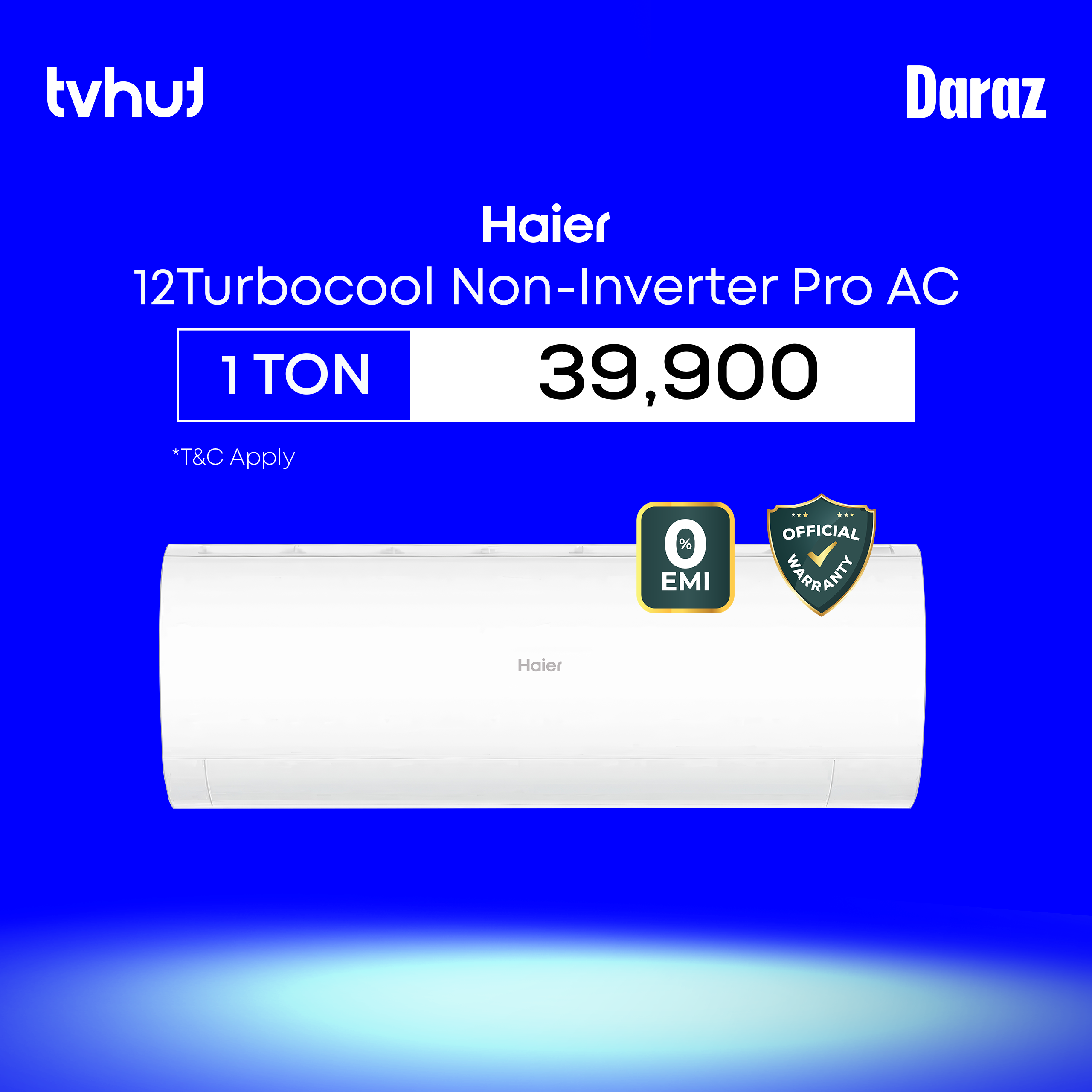 Haier Pro 1 Ton Non Inverter 12Turbocool AC With Official Warranty