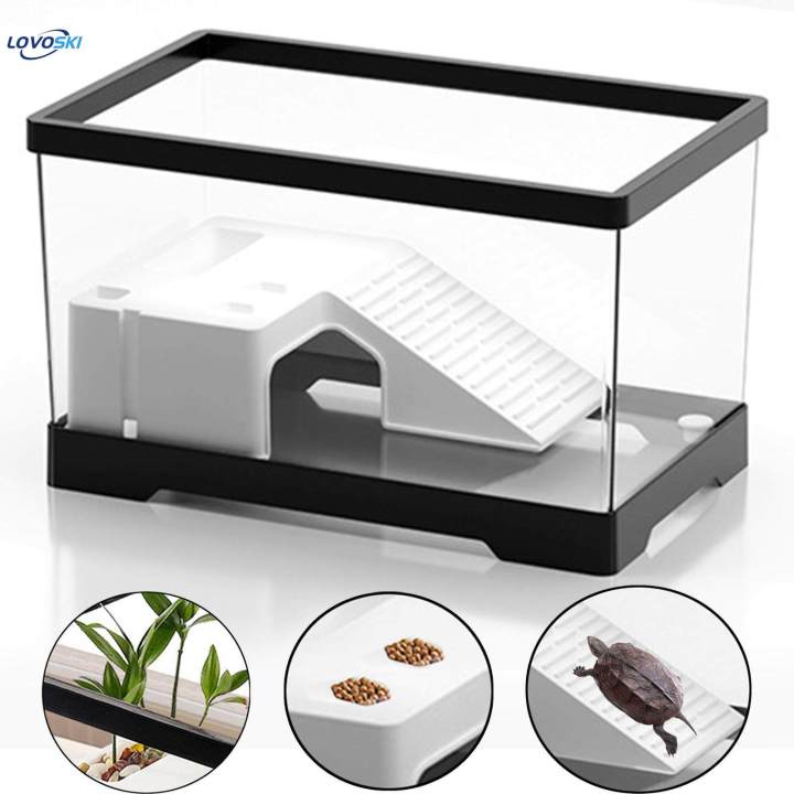 Turtle%20Tank%20Box%20Basking%20Ramp%20Hideout%20Tortoise%20Enclosure%20Starter%20Indoor%20Decor%20Medium%20Black%20-%20Image%204