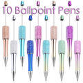10PCS Creative Glitter Diamond Pen DIY Beaded Pen Wholesale Handmade BeadablePen Ball Pens Student School Office Gift. 
