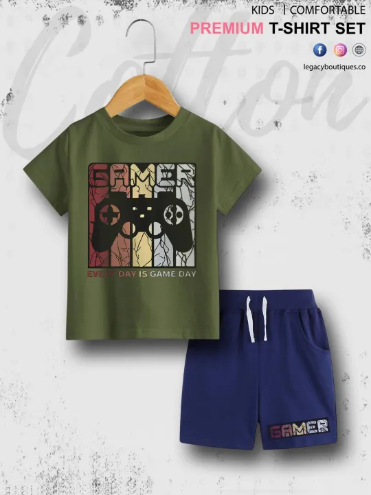 Babies%20T-shirt%20Set%20Gamer%20Kids%20Casual%206%20Month%20To%206%20Year%20Summer%20Time%20-%20Image%203