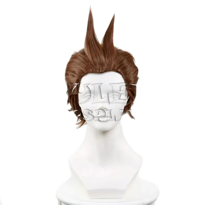 Ace Attorney Apollo Justice Wig Cosplay Costume Brown Short High Temperature Fiber Hair Wig for Halloween Party