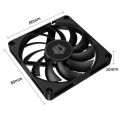 ID-COOLING NO-8010-PWM 80MM PC Fan 800-3000RPM Intelligent Temperature Control Cooling Fan. 