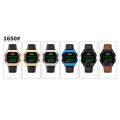 SKMEI 1650 Leather Strap Version LED Digital Display Electronic Watch with Touch Luminous Button. 