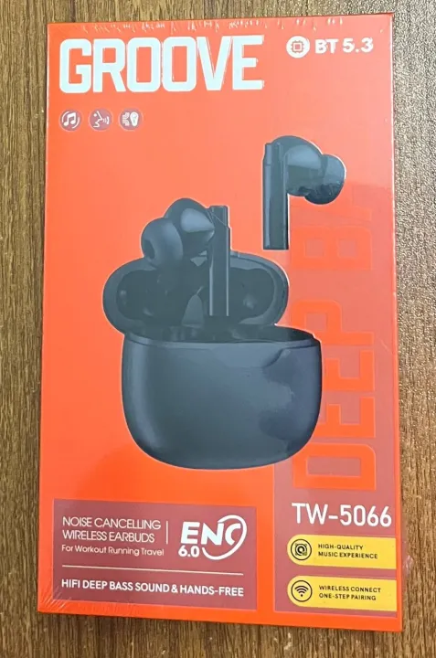 Groove TW-5066 Wireless Earbuds With Noise Cancelling Feature - Bluetooth Headphone