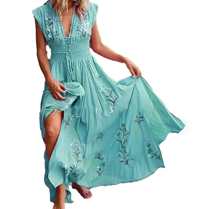Elegant%20Vintage%20Women%20Maxi%20Dress%20Sleeveless%20V%20Neck%20Floral%20Print%20Large%20Hem%20Long%20Polyester%20Dress%20for%20Party%20Dating%20Daily%20-%20Image%206