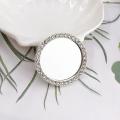Alloy Makeup Mirror Good Quality 4.1cm Mini Makeup Mirror Studded Makeup Mirror for Home Outdoors Travel. 
