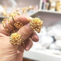 Shajin big flower ring national tide complex flower bloom rich index finger ring gold-plated rich woman ring wholesale. 