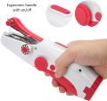 Portable Handheld Sewing Machine, Mini Electric Double Needle DIY Sewing Machine, for Making Crafts or Small Objects in Daily Life (Red). 