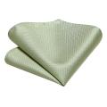 2023 New Sage Green Solid Plaid Hi-Tie Designer Gift Tie for Men Fashion Brand Wedding Party Necktie Handky Cufflinks Wholesale.