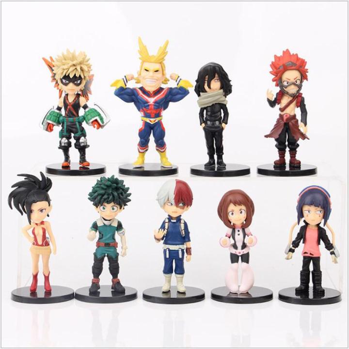 9pcs/Set Anime My Hero Academia Figure Izuku Midoriya Shouto Todorok Bakugou Katsuk PVC Action Model Collection Toy Gift