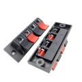 4-WAY Speaker Terminal Block 4 Way Connector Vertical Amplifier PCB Mount 4 Positions Cables Jointing Clamp Test Clip Stereo Strip Shape Push Release Plate 2 Black 2 Red.