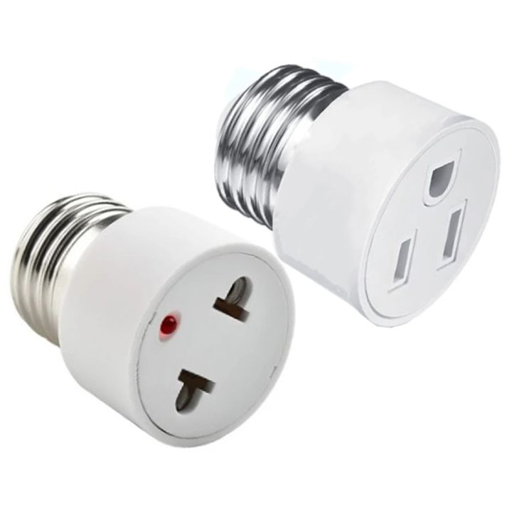 1pcs E27 to EU US Converter Lamp Socket Screw LED Bulb Lighting E27 European America Plug Socket Light Holder White