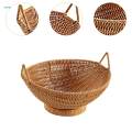 Open Storage Basket DIY Hand Woven Hamper Box for Countertop Desktop Picnic.