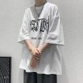 Men Summer T-shirt Gothic High Street Dark Black PuHop Print Oversize Top Trend Short Sleeve Tees Male Preppy Streetwear. 