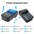 Portable 58mm Thermal Receipt Printer Wire-less BT Mini Bill Ticket POS Mobile Printer with Rechargeable batt-ery Support ESC/POS Compatible with Android iOS Windows for Restaurant Supermarket Retail Clothing Office Small Business. 