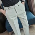 High Quality Elasticity Suit Pants Men Formal Business Office Social Dress Pants Slim Fit Casual Wedding Ankle Trousers Pantalon.