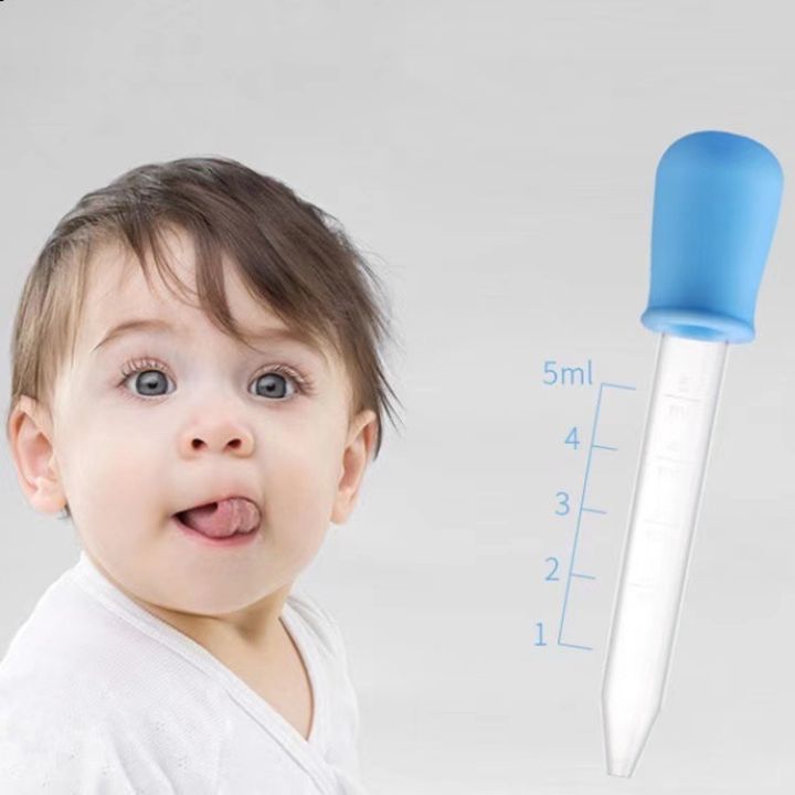 5ml Clear Plastic Pipette Medicine Dropper Blue for Baby