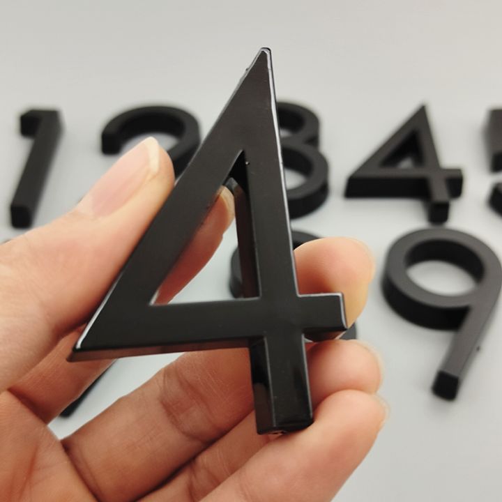 【Exclusive Online Deals】 5.8cm 3d Black House Door Number Plate Home Number Street Mailbox Number Numbers Flat Number Hotel Number Outdoor Door