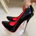 Shiaopick 16cm Extreme Metal High Heels Stilettos Women Solid Black Red inside Pumps Fetish Model Party Unisex Shoes Size46 House Foocus. 