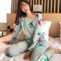 Wholesale Korean Pajamas Ladies Spring and Autumn Sweet and Cute Student Girl Loungewear Long Sleeves and Pants Ladies Sets. 