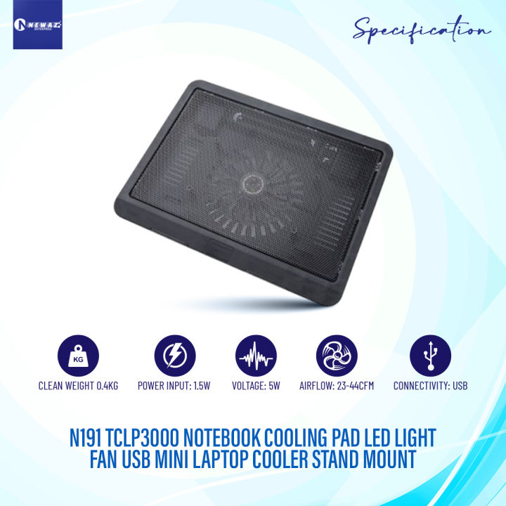 Laptop%20Cooler%20N191%20TCLP3000%20Notebook%20Cooling%20Pad%20LED%20Light%20Fan%20USB%20Mini%20Laptop%20Cooler%20Stand%20Mount%20-%20Image%202