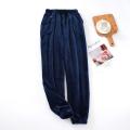 Japanese style new men's home pants thick flannel warm pants autumn and winter large size coral fleece trousers pajama pants. 