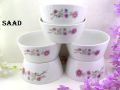 6 Pcs Exclusive Dinner Deep Curry Bowl Set,Soup Bowl,Rejala Bowl Set,Gift And Home Decoration - 6 Pcs Ceramic Curry Bowl/Bati White With Print Color. Saad Kitchen.. 