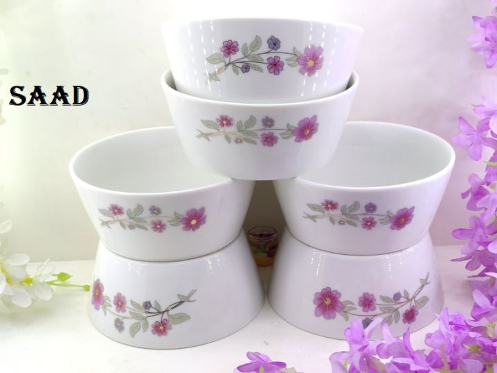 6%20Pcs%20Exclusive%20Dinner%20Deep%20Curry%20Bowl%20Set,Soup%20Bowl,Rejala%20Bowl%20Set,Gift%20And%20Home%20Decoration%20-%206%20Pcs%20Ceramic%20Curry%20Bowl/Bati%20White%20With%20Print%20Color.%20Saad%20Kitchen.%20-%20Image%202