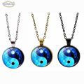 COD Dragon Moon Yin Yang Tai Chi Time Gemstone Necklace Sweater Chain Pendant Necklace CM.