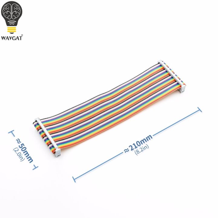 【The road to happiness Store】20cm 40 PIN Way Rainbow Ribbon Cable for Raspberry Pi B / B+