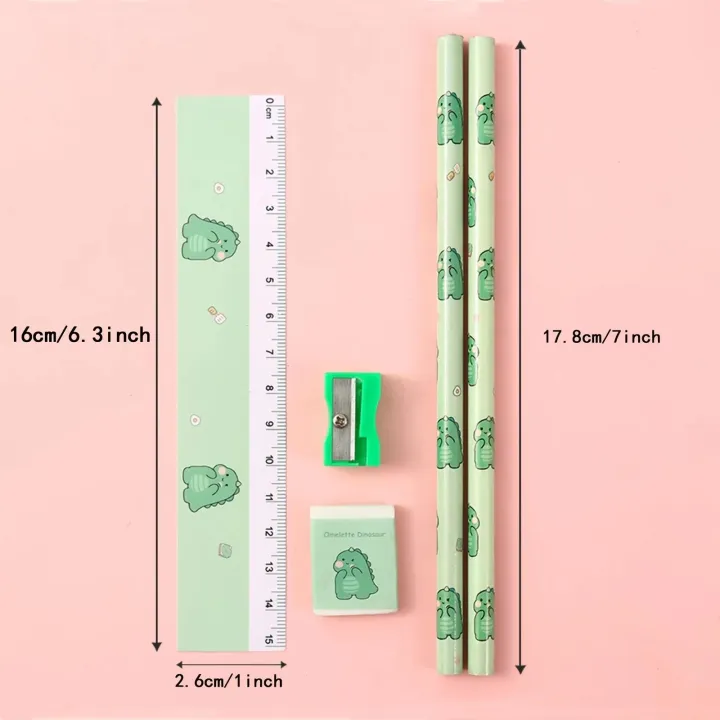 5Pcs%20Cute%20Cartoon%20Pencil%20Set%20Sharpener%20Eraser%20Ruler%20Gift%20for%20Kids%20School%20Office%20Writing%20Supplies%20Stationery%20-%20Image%206