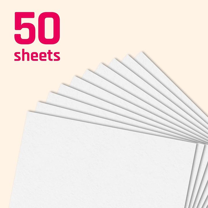 Premify 50Pcs Blank White Cards, 300GSM 50 Sheets A4 Size Cardstock Premium Thick Paper Printer Arts Craft Card
