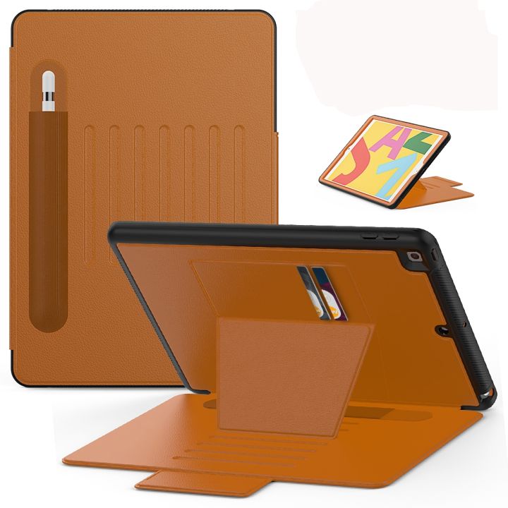 For iPad 10.2 Multifunctional PC Protective Leather Case with Bracket & Card Slots & Pen Slot & Wake-up / Sleep Function